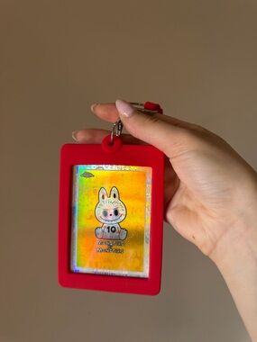 RARE Red Labubu Card Holder Keychain